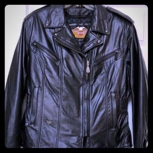 Harley Davidson women motorcycle leather jacket M
